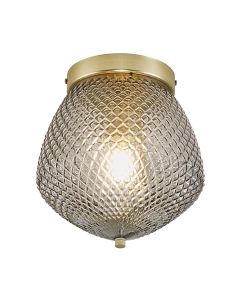 Nordlux - Orbiform - 2010656047 - Brass Smoked Glass Flush Ceiling Light