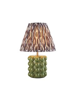 Endon Lighting - Bobble & Ikat 25cm - 116299 - Olive Green Aged Brass Grey Ceramic Table Lamp With Shade