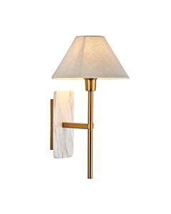 Endon Lighting - Faro - 120638 - Vintage Brass White Marble Natural Wall Light