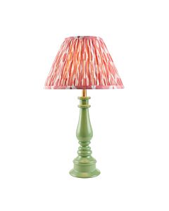 Endon Lighting - Myrtle & Ikat 30cm - 114913 - Green Warm Brass Pink Table Lamp With Shade