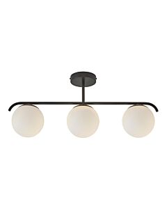 Nordlux - Grant - 2010583003 - Black Opal Glass 3 Light Bar Ceiling Pendant Light