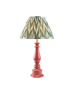 Endon Lighting - Myrtle & Zigzag 30cm - 114902 - Pink Warm Brass Green Table Lamp With Shade