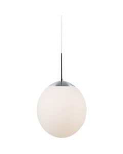 Nordlux - Cafe 25 - 39573001 - Brushed Chrome Opal Glass Ceiling Pendant Light