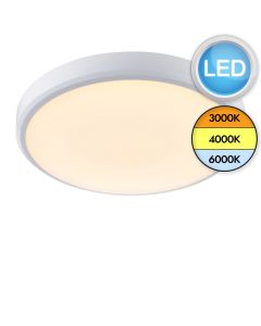 Saxby Lighting - Cobra CCT - 94519 - LED Opal White IP44 Bathroom Ceiling Flush Light