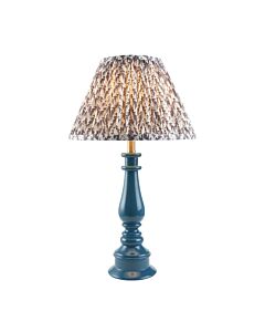 Endon Lighting - Myrtle & Leaf 30cm - 114929 - Blue Warm Brass Grey Table Lamp With Shade