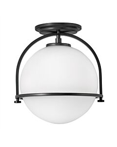 Quintiesse - Somerset - QN-SOMERSET-F-O-BK - Black Opal Glass Flush Ceiling Light