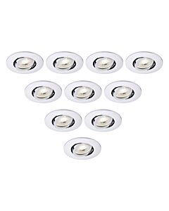 Saxby Lighting - Set of 10 Saxby ShieldONE 75 - 111580 & 113320 - Chrome Tilt Recessed Fire Rated Ceiling Downlights