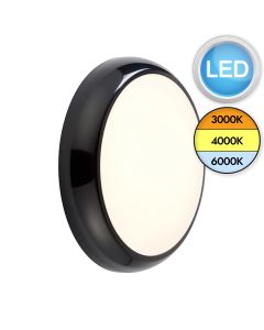 Saxby Lighting - Hero - 95548 & 95539 - LED Black Opal IP65 Plain Bezel Outdoor Bulkhead Light