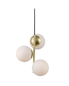 Nordlux - Lilly - 48603035 - Brass Opal Glass 3 Light Ceiling Pendant Light