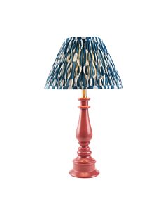 Endon Lighting - Myrtle & Ikat 30cm - 114905 - Pink Warm Brass Blue Table Lamp With Shade