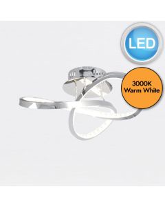 Jewelled Chrome LED Loop Ceiling Light