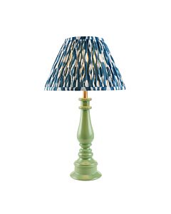 Endon Lighting - Myrtle & Ikat 30cm - 114923 - Green Warm Brass Blue Table Lamp With Shade