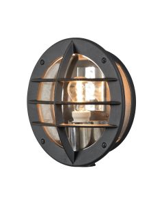 Konstsmide - Oden - 516-750 - Black Clear Glass Outdoor Bulkhead Light