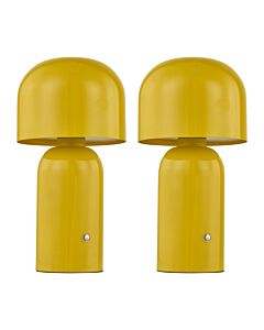 Christina - Yellow LED Rechargeable Touch Table Lamps Twin Pack