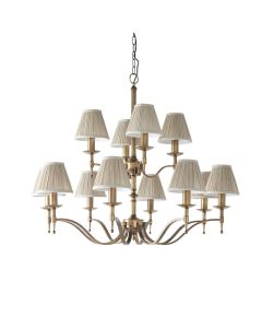 Interiors 1900 - Stanford - 63626 - Antique Brass Beige 12 Light Chandelier