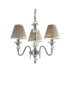 Interiors 1900 - Polina - 63579 - Nickel Beige 3 Light Chandelier