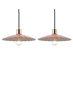 Set of 2 Hattie - Dusky Pink with Brushed Gold Pendants