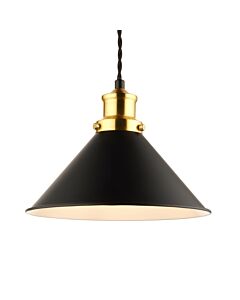 Downton - Black with Brushed Gold Pendant