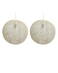 Set of 2 Abaca - Natural 10" Globe Ceiling Light Shades