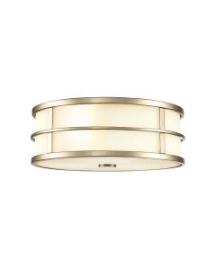 Feiss Lighting - Fusion - FE-FUSION-F-PNBR - Natural Brass Opal Glass 3 Light Flush Ceiling Light