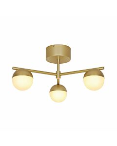 Nordlux - Contina - 2512096035 - Brushed Brass Opal Glass 3 Light Flush Ceiling Light