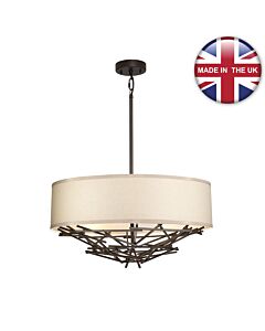 Elstead Lighting - Taiko - TAIKO-4P - Olde Bronze Oatmeal 4 Light Ceiling Pendant Light