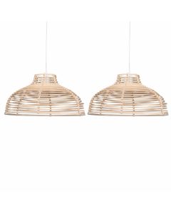 Set of 2 Katrina - Rattan Dome Pendant Lightshades