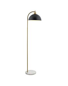 Endon Lighting - Buchanan - 112211 - Antique Brass Grey Marble Black Floor Reading Lamp