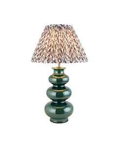 Endon Lighting - Monroe & Leaf 30cm - 116466 - Green Aged Brass Grey Ceramic Table Lamp With Shade