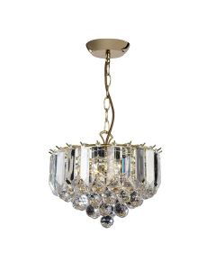 Endon Lighting - Fargo - FARGO-12BP - Brass Clear 3 Light Ceiling Pendant Light