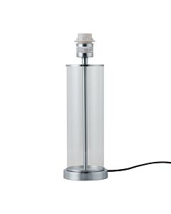 Aura - Chrome with Glass Column Table Lamp Base