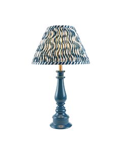 Endon Lighting - Myrtle & Ripple 30cm - 114930 - Blue Warm Brass Table Lamp With Shade