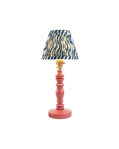 Endon Lighting - Bibury & Ripple 16cm - 115902 - Pink Aged Brass Blue Table Lamp With Shade