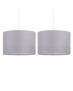 Set of 2 Dark Grey 25cm Ceiling Light Shades