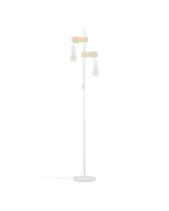 Eglo Lighting - Townshend - 33167 - White Wood 2 Light Floor Lamp