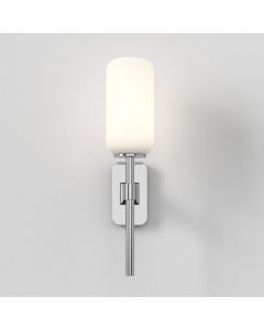 Astro Lighting - Tacoma Single 1429001 & 5036009 - IP44 Polished Chrome Wall Light with Opal Reed Glass Shade