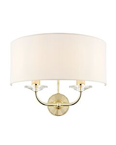 Endon Lighting - Nixon - 70562 - Brass Vintage White 2 Light Wall Light