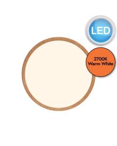 Nordlux - Oja 29 IP54 2700K Dim - 50046104 - LED Wood Foil IP54 Flush Ceiling Light