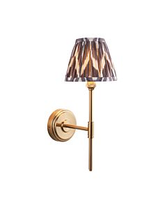 Endon Lighting - Step T Bar & Zigzag 16cm - 115759 - Aged Brass Grey Wall Light