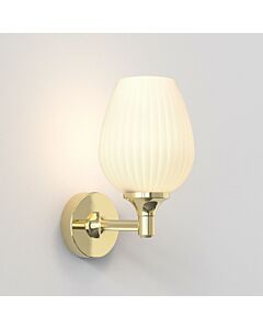 Astro Lighting - Liberty - 1485002 - Brass White Ribbed Glass IP44 Bathroom Wall Light