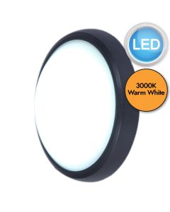 Lutec - Slimline - 6353501330 - LED Black Opal IP54 Outdoor Bulkhead Light