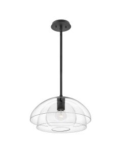 Quintiesse - Lotus - QN-LOTUS-P-BLK - Black Clear Glass Ceiling Pendant Light