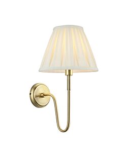 Endon Lighting - Rouen - 103360 - Antique Brass Cream Wall Light