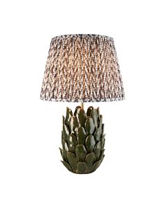 Endon Lighting - Layered Leaf & Leaf 35cm - 116440 - Olive Green Aged Brass Grey Ceramic Table Lamp With Shade