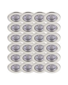 Set of 24 Satin Nickel Fire Rated 6W LED 4000K Recessed Downlights