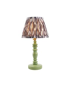 Endon Lighting - Bibury & Ikat 20cm - 115943 - Green Aged Brass Grey Table Lamp With Shade