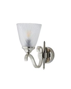 Interiors 1900 - Columbia - 63456 - Nickel Clear Frosted Glass Wall Light