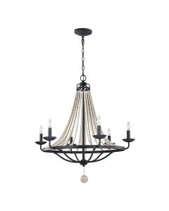 Feiss Lighting - Nori - FE-NORI6-DWZ - Zinc Grey 6 Light Chandelier