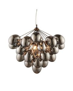 Endon Lighting - Infinity - 80199 - Black Chrome Smoke Glass 6 Light Ceiling Pendant Light