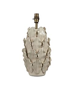 Endon Lighting - Layered Leaf Large - 111250 - Cream Crackle Aged Brass Ceramic Base Only Table Lamp